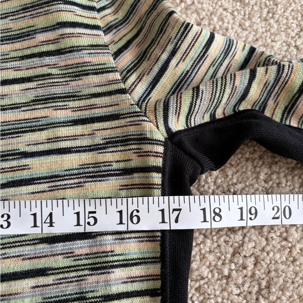 M Missoni cropped cardigan multi stripe black trim wool blend sweater size 10 - Picture 13 of 14